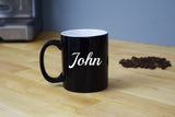 Engraved Etched Black Coffee Mug - Personalized Custom Customized