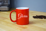 Engraved Etched Orange Coffee Mug - Personalized Custom Customized
