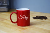 Engraved Etched Red Coffee Mug - Personalized Custom Customized