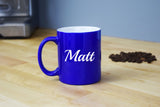 Engraved Etched Blue Coffee Mug - Personalized Custom Customized