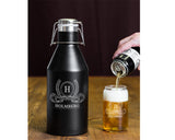Custom Beer Growler - Personalized Beer Growler - Beer Growler with matching glass