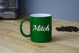 Engraved Etched Green Coffee Mug - Personalized Custom Customized
