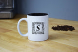 Custom Engraved Coffee Mug - Single Letter Initial Monogram