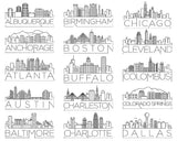 Personalized Nashville Charleston Miami Bachelorette Stemless Wine Tumbler with City Skyline