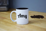 Engraved Etched White Coffee Mug - Personalized Custom Customized